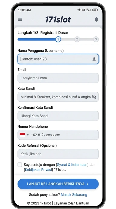 Cara Mudah Daftar Akun 171slot Untuk Pengguna Baru