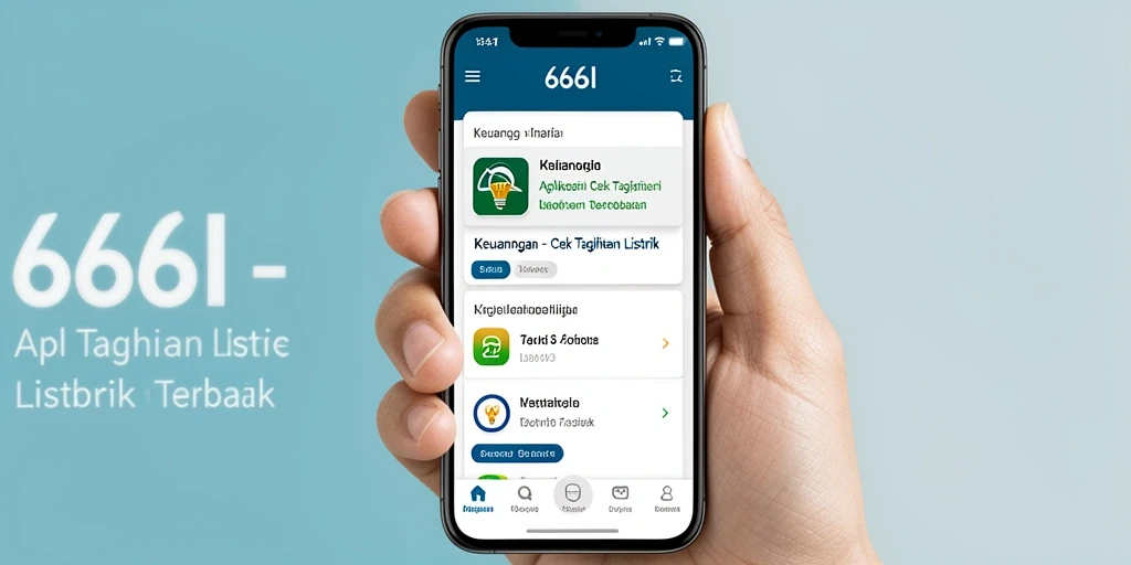 Antarmuka aplikasi 666I untuk cek tagihan listrik yang informatif.