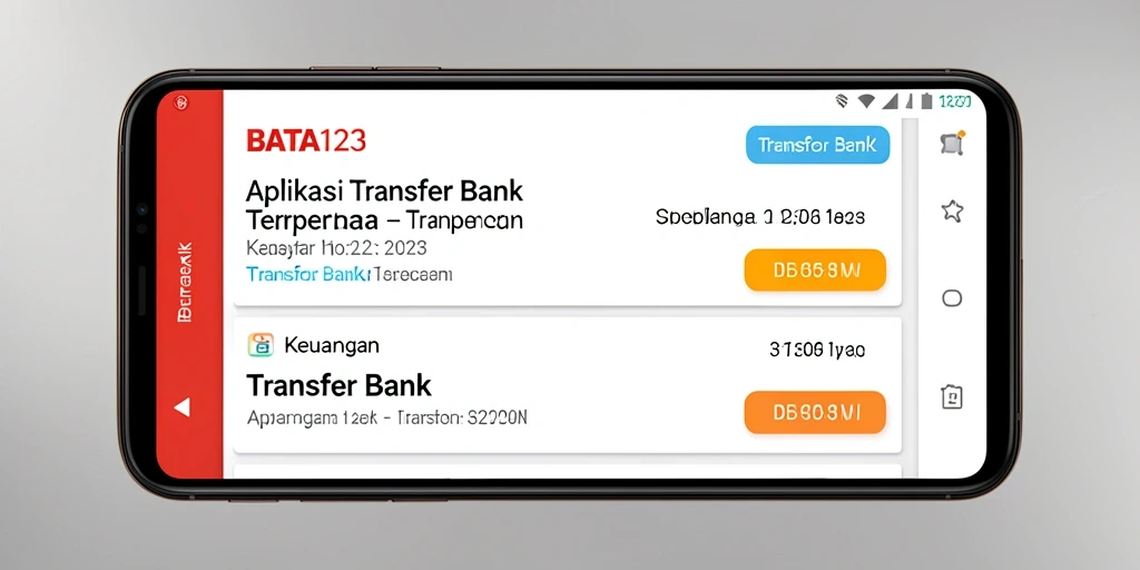 Antarmuka BATA123 yang mudah digunakan untuk transfer bank.