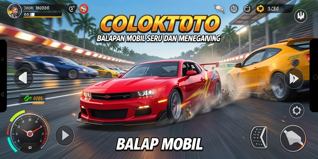 Tampilan antarmuka game Balap Mobil COLOKTOTO yang menarik dan dinamis.