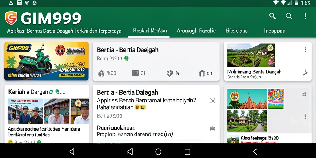 Tampilan antarmuka GIM999 yang sederhana dan informatif.