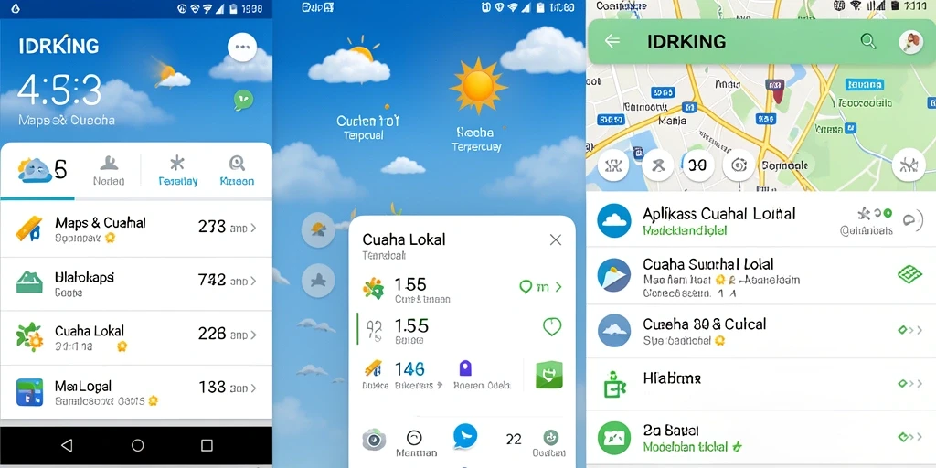 Tampilan antarmuka aplikasi cuaca lokal IDRKING yang informatif.