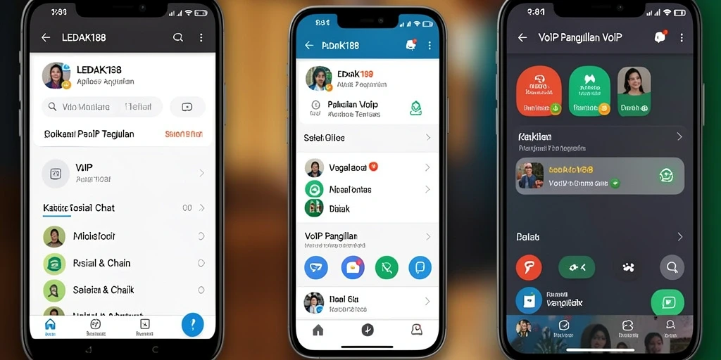 Tampilan antarmuka LEDAK188 saat melakukan panggilan VoIP.