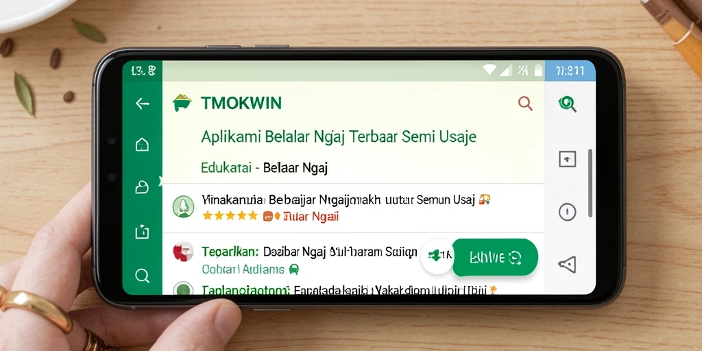 Antarmuka TMOKWIN yang ramah pengguna untuk belajar ngaji.